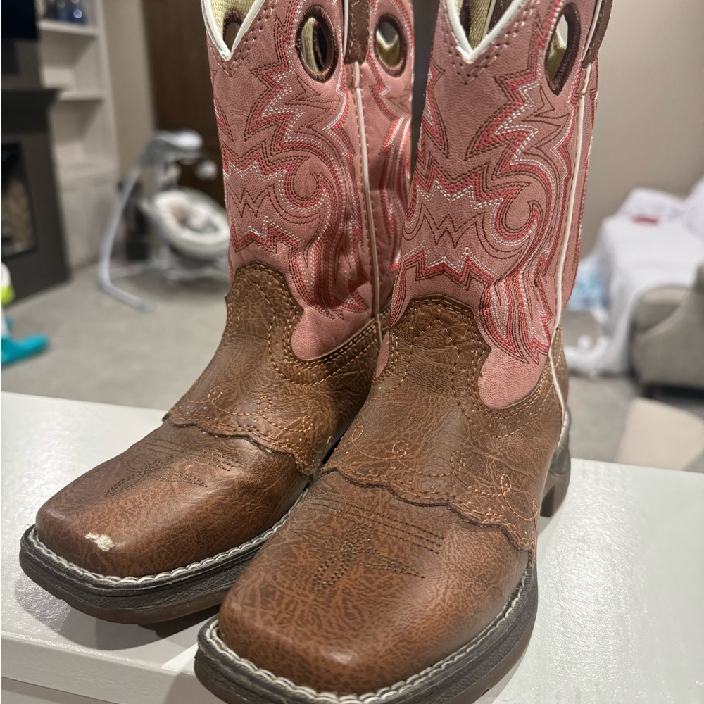 Pink and Brown Western Boots